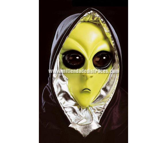 Careta Alien con capucha y ojos burbuja. Igual que en la foto pero en color gris.