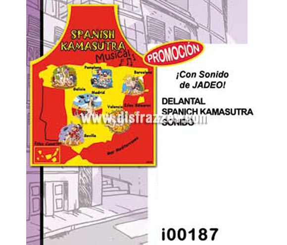 Delantal Spanish Kamasutra musical. Ideal para despedidas de soltera y de soltero.