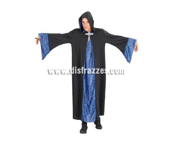 Disfraz de Mago Adulto Económico. Talla única 52/54. Incluye túnica con capucha. Disfraz de Mago para hombre en Halloween.