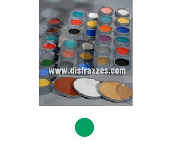 Maquillaje al agua (water make-up 407), de 15 ml. Color verde vivo.
-Fácil de usar (como acuarelas).
-Se quita con agua y jabón.
-Antialérgico.