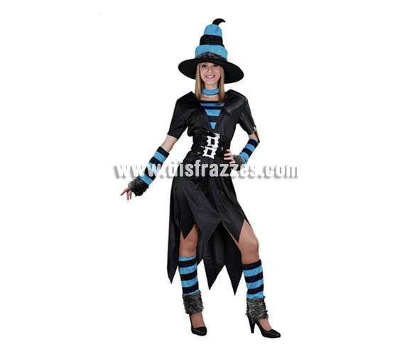 Disfraz de Bruja Caprichosa adulta para Halloween barato. Talla estándar M-L = 38/42. Incluye sombrero, vestido, cinturón, manguitos, calentadores y gargantilla. Fántastica relación calidad - precio. Éste disfraz de Halloween es ideal para celebrar la Fiesta de la Noche de las Brujas cada vez más arraigada en nuestro País en Pub's, Discotecas, Casas particulares,  Restaurantes o Colegios y ayudar a crear un ambiente terrorífico y tenebroso indispensable para la Noche de Halloween la cual se celebra la víspera de Todos los Santos.
¡¡Compra tu disfraz para Halloween en nuestra tienda de disfraces, será divertido!!