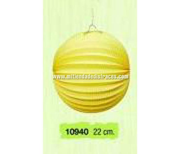Farol esferico amarillo 22 cm.