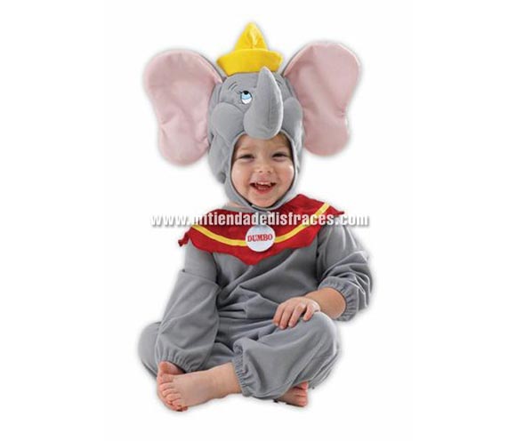 Disfraz de Dumbo. Talla de 2 a 3 años. Incluye capucha y mono. Disfraz con licencia Disney ideal para hacer un buen regalo.