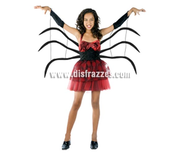 Disfraz de Spider Girl con patas infantil para Halloween. Talla de 8 a 10 años. Incluye vestido con patas de araña. Éste disfraz de Halloween es ideal para celebrar la Fiesta de la Noche de las Brujas cada vez más arraigada en nuestro País en Pub's, Discotecas, Casas particulares,  Restaurantes o Colegios y ayudar a crear un ambiente terrorífico y tenebroso indispensable para la Noche de Halloween la cual se celebra la víspera de Todos los Santos.
¡¡Compra tu disfraz para Halloween en nuestra tienda de disfraces, será divertido!!
