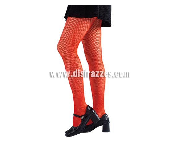Medias rojas de rejilla. Talla única de adulta. Ideal como complemento de tu disfraz para Carnaval para ir de Fiesta a Pub's, Discotecas, Casas particulares, Restaurantes o Colegios y ayudar a crear un ambiente Carnavalesco y Festivo propio de la Fiesta de Carnavales. ¡¡Compra tu complemento para el disfraz de Carnaval en nuestra tienda de disfraces, será divertido!! 