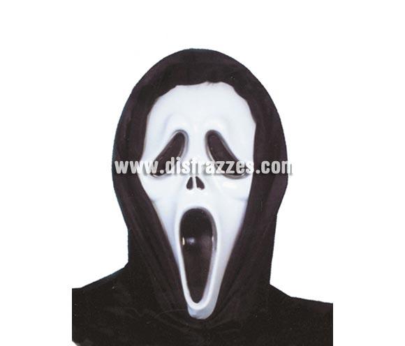 Careta Scream de plástico con capucha para Halloween.