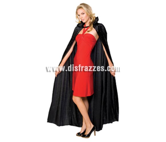 Capa de terciopelo negra para Halloween. Talla estándar. Capa de Veludo. Ideal como complemento de tu disfraz de Halloween para ir de Fiesta a Pubs, Discotecas, Casas particulares o Restaurantes y ayudar a crear un ambiente terrorífico y tenebroso en la Fiesta de Halloween.
¡¡Compra los complementos de tu disfraz para Halloween en nuestra tienda de disfraces, será divertido!!

