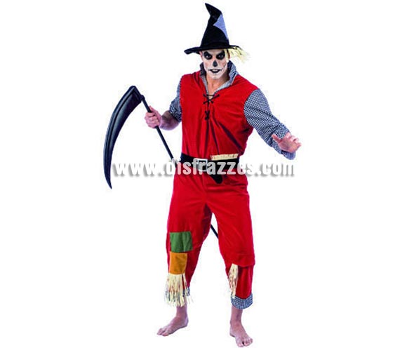 Disfraz de Espantapájaros Trético adulto deluxe para Halloween. Varias tallas. Incluye gorro, cinturón y traje completo. Guadaña NO incluida, podrás ver guadañas en la sección de Complementos. Alta calidad. Hecho en España. 
Éste disfraz de Halloween es ideal para celebrar la Fiesta de la Noche de las Brujas en Pubs, Discotecas, Casas particulares,  Restaurantes o Colegios y ayudar a crear un ambiente terrorífico y tenebroso indispensable para la Noche de Halloween la cual se celebra la víspera de Todos los Santos.
¡¡Compra tu disfraz para Halloween en nuestra tienda de disfraces, será divertido!!
