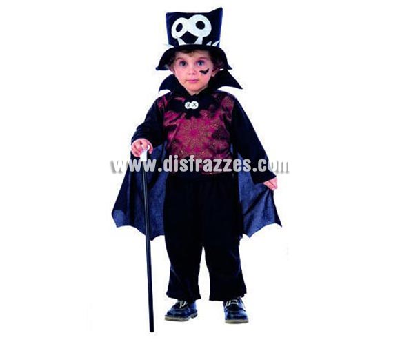 Disfraz de Vampiro Murciélago bebé deluxe para Hallwoeen. Varias tallas. Incluye pantalón, gorro y camisa con capa. Bastón NO incluido. Alta calidad. Hecho en España. 
Éste disfraz de Halloween es ideal para celebrar la Fiesta de la Noche de las Brujas en Pubs, Discotecas, Casas particulares,  Restaurantes o Colegios y ayudar a crear un ambiente terrorífico y tenebroso indispensable para la Noche de Halloween la cual se celebra la víspera de Todos los Santos.
¡¡Compra tu disfraz para Halloween en nuestra tienda de disfraces, será divertido!!
