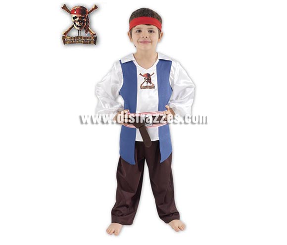 Disfraz o traje de Jack Sparrow para niño. Talla de 5 a 6 años. Incluye disfraz completo. Disfraz con licencia Disney ideal para regalar. 
¡¡Compra tu disfraz para Carnaval o para regalar en Navidad o en Reyes Magos en nuestra tienda de disfraces, será divertido!!