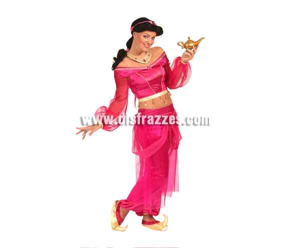 Disfraz de Jasmine adulta para Carnaval o para cualquier teatro. Talla estándar. Incluye: collar, top y pantalón. Lampara, tocado cabeza y babuchas, NO incluidos. Disfraz con licencia Disney. Éste disfraz de Carnaval es ideal para divertirse en las Fiestas de Carnavales tan divertidas y estrambóticas como siempre y que cada vez se celebran en más Pueblos, Villas  y Ciudades, tanto en la calle como en Pubs, Discotecas, Casas particulares, Restaurantes o Colegios y disfrazándote con un traje de Carnaval ayudarás a crear ese ambiente Carnavalesco, tan divertido, multicolor y variopinto que a todos nos fascina y nos divierte.
¡¡Compra tu disfraz para Carnaval en nuestra tienda de disfraces, será divertido!!
