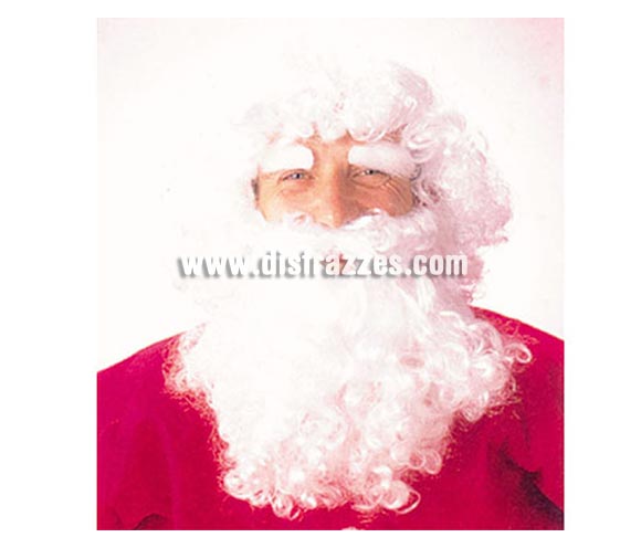 Peluca y Barba de Papa Noel adulto para Navidad. El complemento ideal para tu disfraz de Papa Noel, aunque también serviría como Barba de Rey Mago Melchor. ¡¡Compra los complementos de tus disfraces en nuestra tienda de disfraces, será divertido!!