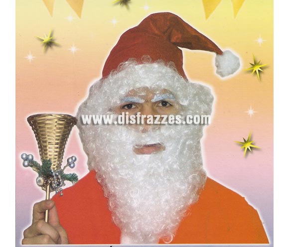 Gorro de Papa Noel con barba y pelo para Navidad. Ideal para la Nochebuena como plemento para el traje de Papa Noel. ¡¡Compra los complementos de tus disfraces de Navidad en nuestra tienda de disfraces, será divertido!! 