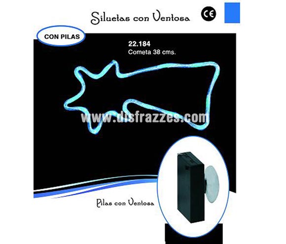 Silueta Cometa azul de 38 cm. con ventosa. Funciona con pilas. Marca CE. Ideal para decorar el Hogar en Navidad. ¡¡Compra la decoración de Navidad en nuestra tienda de disfraces, será divertido!!