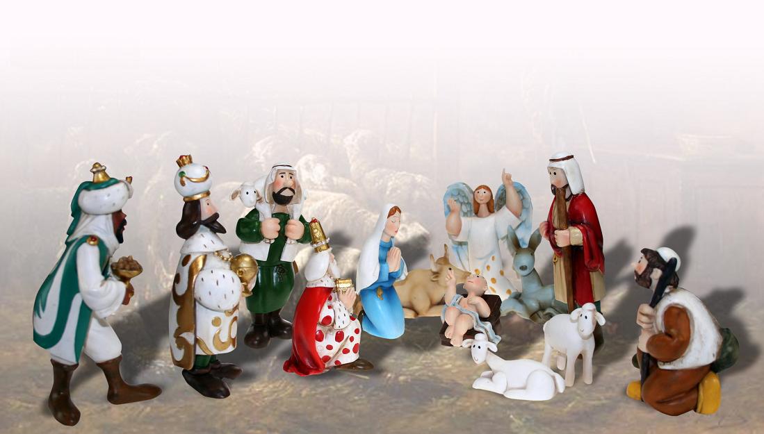 Nacimiento Belén diseñado por Angel Antonio Mingote para Navidad. Precioso Belén de diseño compuesto por 13 figuras diferente a todo lo que habías visto hasta ahora. ¡¡Compra tu Belén para decorar tu casa en Navidad, será divertido y bonito!!