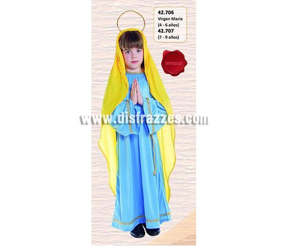 Disfraz de la Virgen Maria infantil para Navidad. Talla de 7 a 9 años. Éste traje de Virgen Maria para niña en Navidad es ideal para la época Navideña en la que los niños hacen teatros de Belenes e interpretan canciones tradicionales en los Colegios y se comienzan a preparar las Fiestas en las que Reina la Paz y la Unidad. Disfrazándote con un disfraz para Navidad, o disfrazando a tus hijos con disfraces de Navidad, ayudas a crear ese ambiente mágico en el que los peques se sienten protagonistas y sienten el auténtico Espíritu Navideño que entre todos debemos crear.
¡¡Compra tu disfraz para Navidad en nuestra tienda de disfraces, será divertido!!
