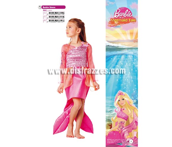 Disfraz de Barbie Sirena infantil para Carnaval. Varias tallas. Incluye vestido. Presentación en percha y bolsa. Disfraz con licencia Mattel perfecto como regalo.
Éste traje es perfecto para Carnaval y como regalo en Navidad, en Reyes Magos, para un Cumpleaños o en cualquier ocasión del año. Con éste disfraz harás un regalo diferente y que seguro que a los peques les encantará y hará que desarrollen su imaginación y que jueguen haciendo valer su fantasía. 
¡¡Compra tu disfraz para Carnaval o para regalar en Navidad o en Reyes Magos en nuestra tienda de disfraces, será divertido y quedarás muy bien!!
