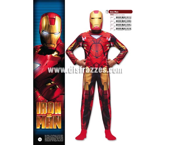 Disfraz de Iron Man infantil para Carnaval. Varias tallas. Incluye disfraz con careta. Presentación en percha y bolsa. Disfraz con licencia MARVEL perfecto como regalo.
Éste traje es perfecto para Carnaval y como regalo en Navidad, en Reyes Magos, para un Cumpleaños o en cualquier ocasión del año. Con éste disfraz harás un regalo diferente y que seguro que a los peques les encantará y hará que desarrollen su imaginación y que jueguen haciendo valer su fantasía. 
¡¡Compra tu disfraz para Carnaval o para regalar en Navidad o en Reyes Magos en nuestra tienda de disfraces, será divertido y quedarás muy bien!!
