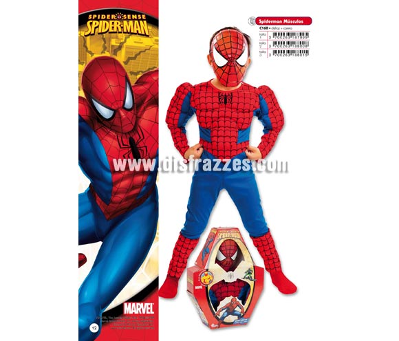 Disfraz de Spiderman con músculos infantil para Carnaval. Varias tallas. Incluye disfraz con músculos y careta. Presentación en caja regalo. Disfraz con licencia MARVEL perfecto como regalo.
Éste traje es perfecto para Carnaval y como regalo en Navidad, en Reyes Magos, para un Cumpleaños o en cualquier ocasión del año. Con éste disfraz harás un regalo diferente y que seguro que a los peques les encantará y hará que desarrollen su imaginación y que jueguen haciendo valer su fantasía. 
¡¡Compra tu disfraz para Carnaval o para regalar en Navidad o en Reyes Magos en nuestra tienda de disfraces, será divertido y quedarás muy bien!!
