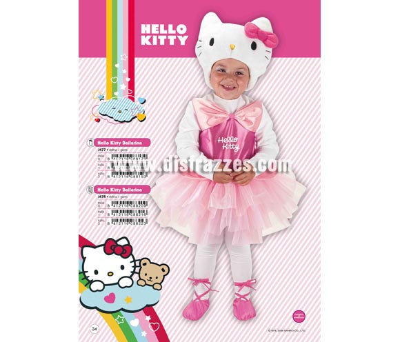 Disfraz de Hello Kitty Bailarina infantil para Carnaval y regalo. Varias tallas. Incluye disfraz y gorro. Presentación en caja regalo. Disfraz con licencia perfecto como regalo.
Éste traje es perfecto para Carnaval y como regalo en Navidad, en Reyes Magos, para un Cumpleaños o en cualquier ocasión del año. Con éste disfraz harás un regalo diferente y que seguro que a los peques les encantará y hará que desarrollen su imaginación y que jueguen haciendo valer su fantasía. 
¡¡Compra tu disfraz para Carnaval o para regalar en Navidad o en Reyes Magos en nuestra tienda de disfraces, será divertido y quedarás muy bien!!

