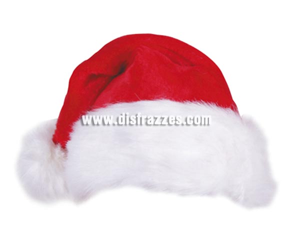 Gorro Papa Noel Lujo para Navidad. Talla Estándar. ¡¡Compra los accesorios para la Navidad en nuestra tienda de disfraces, será genial!!