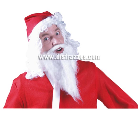 Gorro de Papa Noel con pelo para Navidad. Talla estándar. Incluye gorro con pelo incorporado. Ideal para la Navidad. ¡¡Compra los accesorios para la Navidad en nuestra tienda de disfraces, será genial!!