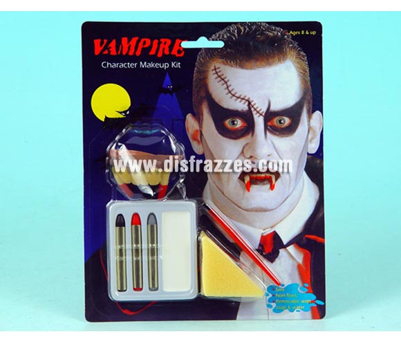 Maquillaje Vampiro 21x27cm. para Halloween. Ideal como complemento de tu disfraz de Halloween para ir de Fiesta a Pub's, Discotecas, Casas particulares o Restaurantes y ayudar a crear un ambiente terrorífico y tenebroso en la Fiesta de Halloween.
¡¡Compra los complementos de tu disfraz para Halloween en nuestra tienda de disfraces, será divertido!!
