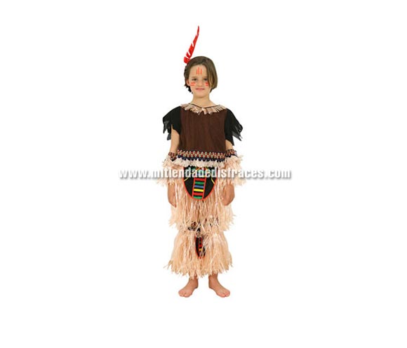 Disfraz de Indio infantil. Talla de 4 a 6 años. Incluye disfraz.
