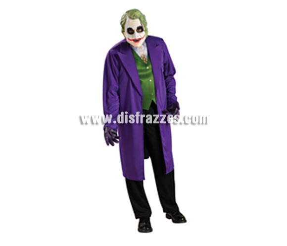Disfraz de The Joker adulto para Carnaval y Halloween. Talla estándar de hombre. Incluye chaqueta con camisa, corbata y chaleco impresos y máscara. Disfraz con licencia ideal para regalar. Éste disfraz de Halloween y de Carnaval es ideal para divertirse en las Fiestas de Carnavales tan divertidas y estrambóticas como siempre y que cada vez se celebran en más Pueblos, Villas  y Ciudades, tanto en la calle como en Pubs, Discotecas, Casas particulares, Restaurantes o Colegios y disfrazándote con un traje de Carnaval ayudarás a crear ese ambiente Carnavalesco, tan divertido, multicolor y variopinto que a todos nos fascina y nos divierte.
¡¡Compra tu disfraz para Carnaval en nuestra tienda de disfraces, será divertido!!
