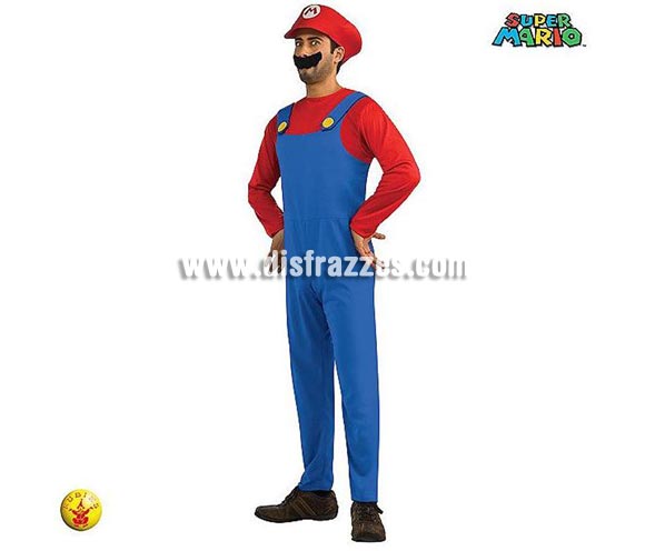 Disfraz de MARIO BROS con bigote adulto para Carnaval. Talla estándar de hombre. Incluye jumpsuit (mono), sombrero y mostacho. Disfraz con licencia ideal para Carnavales. Éste disfraz de Carnaval es ideal para divertirse en las Fiestas de Carnavales tan divertidas y estrambóticas como siempre y que cada vez se celebran en más Pueblos, Villas  y Ciudades, tanto en la calle como en Pubs, Discotecas, Casas particulares, Restaurantes o Colegios y disfrazándote con un traje de Carnaval ayudarás a crear ese ambiente Carnavalesco, tan divertido, multicolor y variopinto que a todos nos fascina y nos divierte.
¡¡Compra tu disfraz para Carnaval en nuestra tienda de disfraces, será divertido!!
