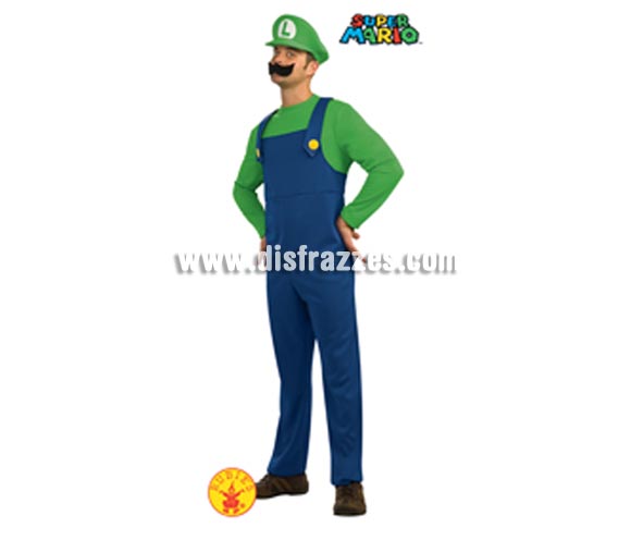 Disfraz de LUIGI adulto con bigote pata Carnaval, el amigo de MARIO BROS. Talla estándar de hombre. Incluye jumpsuit (mono), sombrero y mostacho. Disfraz con licencia ideal para Carnavales. Éste disfraz de Carnaval es ideal para divertirse en las Fiestas de Carnavales tan divertidas y estrambóticas como siempre y que cada vez se celebran en más Pueblos, Villas  y Ciudades, tanto en la calle como en Pubs, Discotecas, Casas particulares, Restaurantes o Colegios y disfrazándote con un traje de Carnaval ayudarás a crear ese ambiente Carnavalesco, tan divertido, multicolor y variopinto que a todos nos fascina y nos divierte.
¡¡Compra tu disfraz para Carnaval en nuestra tienda de disfraces, será divertido!!
 