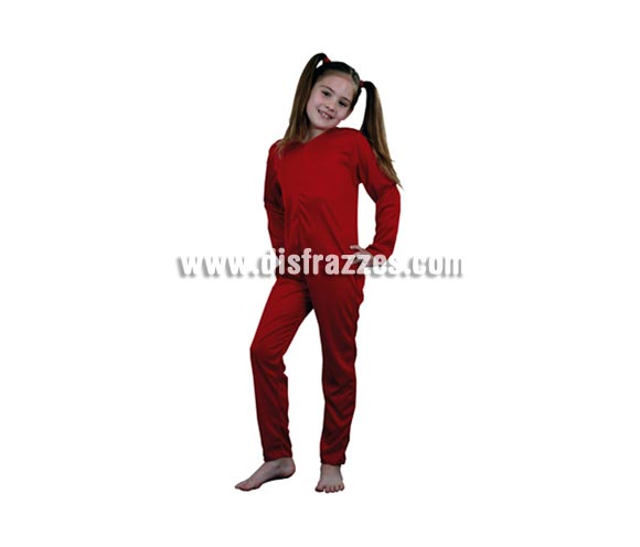 Mono completo barato de punto rojo para Carnaval o Halloween. Talla de 10 a 12 años. Incluye mono completo. Ideal para ponerse debajo de cualquier disfraz para no pasar frío. ¡¡Compra los complementos para tu disfraz en nuestra tienda de disfraces, será divertido!!