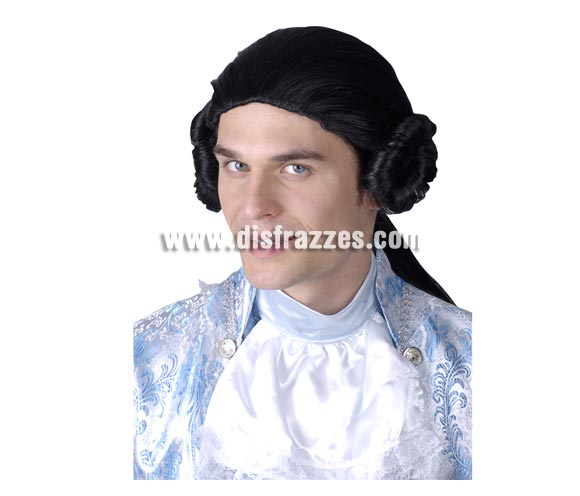Peluca morena de Señor de la Nobleza para Carnaval. Talla Universal de adultos. Ideal como complemento de tu disfraz de Lord o de Época para Carnaval.