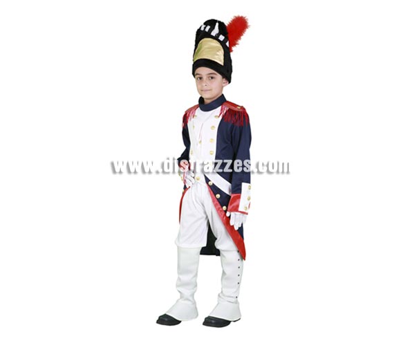 Disfraz de Granadero infantil para Carnaval. Talla de 3 a 4 años. Incluye sombrero, chaqueta, banda, pantalón, polainas y guantes. Disfraz de Soldado Francés para niños. Éste disfraz de Carnaval es ideal para divertirse en las Fiestas de Carnavales tan divertidas y estrambóticas como siempre y que cada vez se celebran en más Pueblos, Villas  y Ciudades, tanto en la calle como en Pubs, Discotecas, Casas particulares, Restaurantes o Colegios y disfrazándote con un traje de Carnaval ayudarás a crear ese ambiente Carnavalesco, tan divertido, multicolor y variopinto que a todos nos fascina y nos divierte.
¡¡Compra tu disfraz para Carnaval en nuestra tienda de disfraces, será divertido!!
