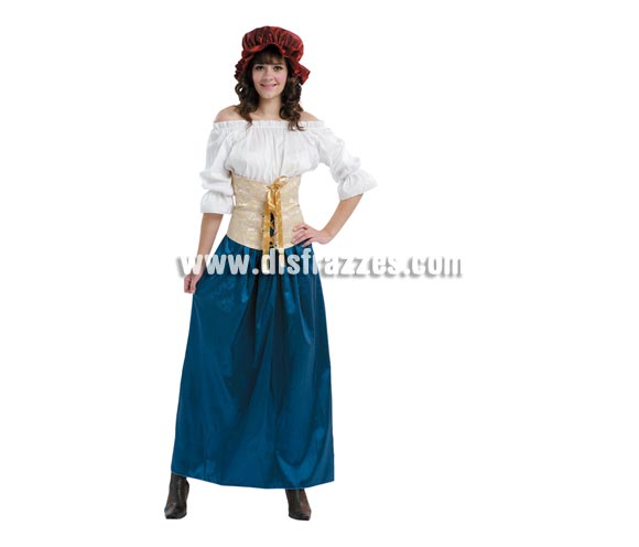 Disfraz de Sirvienta Medieval adulta barato para Carnaval o Ferias Medievales. Talla única 38/42. Incluye vestido con corsé y sombrero. Disfraz de Mesonera, Tabernera o Posadera Medieval. Éste disfraz de Medieval es ideal para celebrar las Fiestas o Ferias Medievales cada vez más arraigadas en nuestro País que se celebran tanto en Pueblos en la calle, como en Pubs, Discotecas, Casas particulares,  Restaurantes o Colegios y disfrazándote con un traje Medieval ayudarás a crear ese ambiente de la Edad Media, el Renacimiento o la Época Medieval, tan atractivo como aventurero y que a todos nos fascina.
¡¡Compra tu disfraz para Ferias Medievales en nuestra tienda de disfraces, será divertido!!

