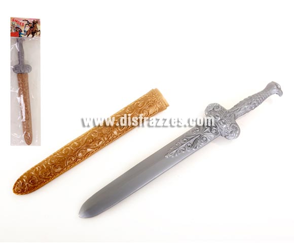 Espada barata de Caballero Medieval con funda dorada y puño de águila para Carnaval y Medievales. Medida del embalaje 50 cm. Material plástico. Ideal como complemento de tu disfraz de Medieval para ir de Fiesta a Pubs, Discotecas, Casas particulares, Restaurantes o Colegios y ayudar a crear un ambiente Medieval y Festivo propio de la Edad Media, cuando la gente se divertía viendo las justas y los torneos Medievales.
¡¡Compra tu complemento para el disfraz Medieval en nuestra tienda de disfraces, será divertido!!
