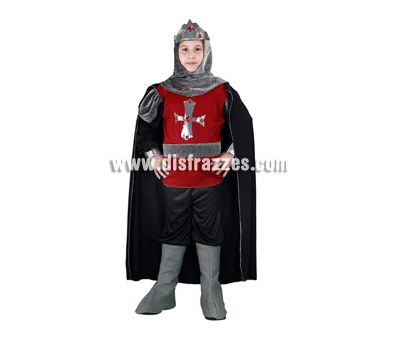 Disfraz barato de Soldado Medieval infantil para Carnaval. Talla de 10 a 12 años. Incluye camisa con capa, pantalón, cinturón, capucha y cubrebotas. Éste disfraz de Medieval es ideal para celebrar las Fiestas o Ferias Medievales cada vez más arraigadas en nuestro País que se celebran tanto en Pueblos en la calle, como en Pubs, Discotecas, Casas particulares,  Restaurantes o Colegios y disfrazándote con un traje Medieval ayudarás a crear ese ambiente de la Edad Media, el Renacimiento o la Época Medieval, tan atractivo como aventurero y que a todos nos fascina.
¡¡Compra tu disfraz para Ferias Medievales en nuestra tienda de disfraces, será divertido!!
