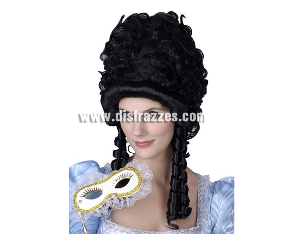 Peluca de Princesa de la Nobleza morena para mujer. Talla Universal adultos. Ideal como complemento de tu disfraz de Época.