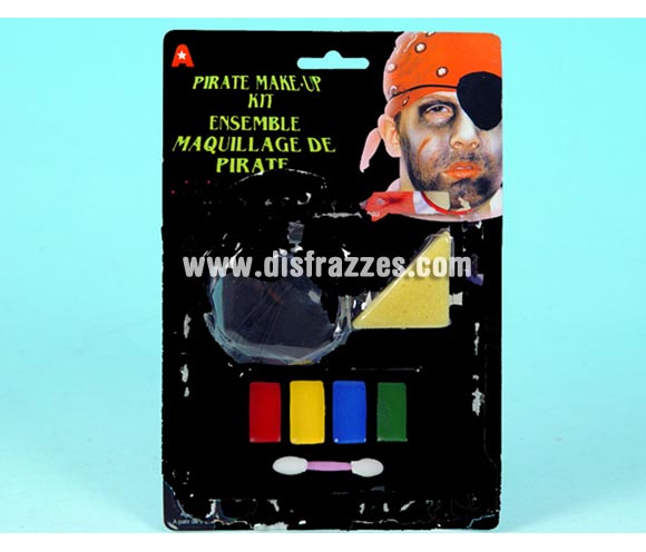 Set de maquillaje Pirata para Carnaval y Halloween. Artículo de Maquillaje ideal para caracterizarte en Carnaval, en Halloween o en cualquier fecha del año que tengas ocasión para ir de Fiesta a Pubs, Discotecas, Casas particulares, Restaurantes o Colegios y ayudar a crear un ambiente Festivo propio de la Fiesta a la que acudas.
¡¡Compra el maquillaje para tu disfraz de Carnaval o de Halloween en nuestra tienda de disfraces, será divertido!!

