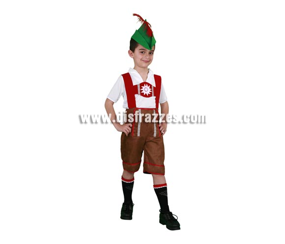 Disfraz barato de Tirolés infantil para Carnaval. Talla de 3 a 4 años. Incluye sombrero, camisa y pantalón con tirantes. Éste disfraz de Carnaval es ideal para divertirse en las Fiestas de Carnavales tan divertidas y estrambóticas como siempre y que cada vez se celebran en más Pueblos, Villas  y Ciudades, tanto en la calle como en Pubs, Discotecas, Casas particulares, Restaurantes o Colegios y disfrazándote con un traje de Carnaval ayudarás a crear ese ambiente Carnavalesco, tan divertido, multicolor y variopinto que a todos nos fascina y nos divierte.
¡¡Compra tu disfraz para Carnaval en nuestra tienda de disfraces, será divertido!!