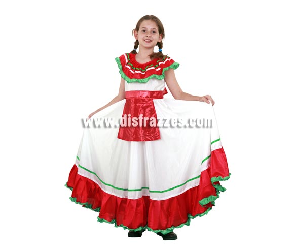 Disfraz de Mejicana infantil para Carnaval. Talla de 10 a 12 años. Incluye vestido y delantal. Éste disfraz de Mexicana niña de Carnaval es ideal para divertirse en las Fiestas de Carnavales tan divertidas y estrambóticas como siempre y que cada vez se celebran en más Pueblos, Villas  y Ciudades, tanto en la calle como en Pubs, Discotecas, Casas particulares, Restaurantes o Colegios y disfrazándote con un traje de Carnaval ayudarás a crear ese ambiente Carnavalesco, tan divertido, multicolor y variopinto que a todos nos fascina y nos divierte.
¡¡Compra tu disfraz para Carnaval en nuestra tienda de disfraces, será divertido!!
