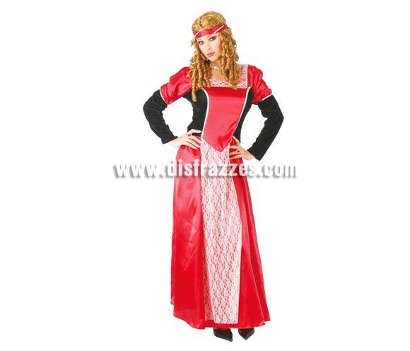 Disfraz de Doncella Medieval rojo adulta para Carnavales y Ferias Medievales. Talla única hasta la 42/44. Incluye cinta de la cabeza y vestido. Éste traje de Medieval es ideal para celebrar las Fiestas o Ferias Medievales cada vez más arraigadas en nuestro País que se celebran tanto en Pueblos en la calle, como en Pubs, Discotecas, Casas particulares,  Restaurantes o Colegios y disfrazándote con un traje Medieval ayudarás a crear ese ambiente de la Edad Media, el Renacimiento o la Época Medieval, tan atractivo como aventurero y que a todos nos fascina.
¡¡Compra tu disfraz para Ferias Medievales en nuestra tienda de disfraces, será divertido!!
