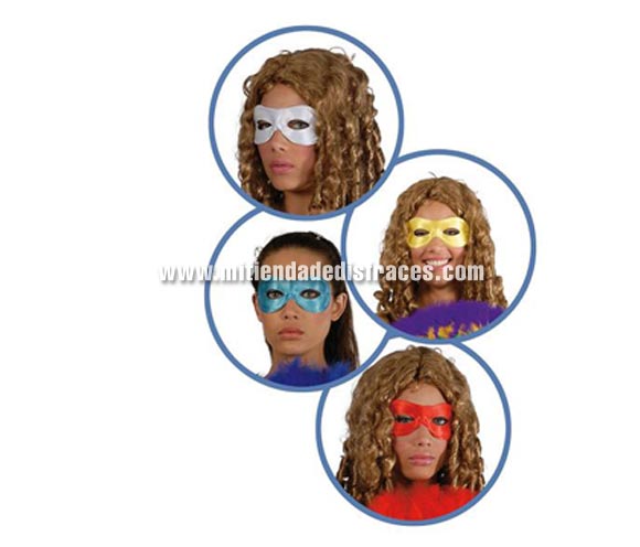 Antifaz Pierrot seda color Extra. Disponible en varios colores.