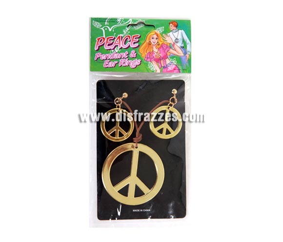 Set de pendientes + colgante del símbolo de la Paz para Carnavales. Talla o medida Universal. Ideal como complemento de tu disfraz para Carnaval para ir de Fiesta a Pubs, Discotecas, Casas particulares, Restaurantes o Colegios y ayudar a crear un ambiente Carnavalesco y Festivo propio de la Fiesta de Carnavales.
¡¡Compra el complemento para tu disfraz de Carnaval en nuestra tienda de disfraces, será divertido!!

