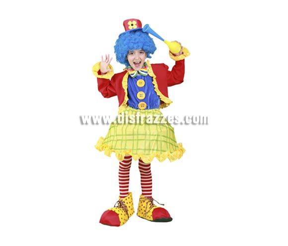 Disfraz barato de Payasita de colores infantil para Carnaval. Talla de 5 a 6 años. Incluye chaqueta, vestido y sombrero. Accesorios NO incluidos, podrá verlos en la sección de Complementos. Disfraz de Payasa para niña. Éste disfraz de Carnaval es ideal para divertirse en las Fiestas de Carnavales tan divertidas y estrambóticas como siempre y que cada vez se celebran en más Pueblos, Villas  y Ciudades, tanto en la calle como en Pubs, Discotecas, Casas particulares, Restaurantes o Colegios y disfrazándote con un traje de Carnaval ayudarás a crear ese ambiente Carnavalesco, tan divertido, multicolor y variopinto que a todos nos fascina y nos divierte.
¡¡Compra tu disfraz para Carnaval en nuestra tienda de disfraces, será divertido!!
