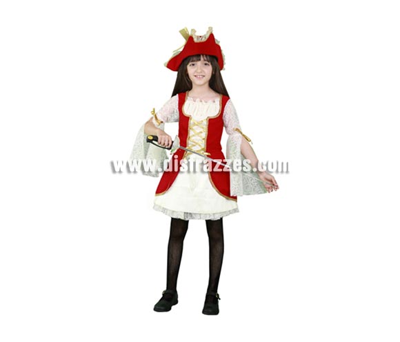 Disfraz de pequeña Pirata roja infantil para Carnavales. Talla de 7 a 9 años. Incluye vestido y sombrero. Espada NO incluida, podrás verla en la sección de Complementos. Éste disfraz de Carnaval es ideal para divertirse en las Fiestas de Carnavales tan divertidas y estrambóticas como siempre y que cada vez se celebran en más Pueblos, Villas  y Ciudades, tanto en la calle como en Pubs, Discotecas, Casas particulares, Restaurantes o Colegios y disfrazándote con un traje de Carnaval ayudarás a crear ese ambiente Carnavalesco, tan divertido, multicolor y variopinto que a todos nos fascina y nos divierte.
¡¡Compra tu disfraz para Carnaval en nuestra tienda de disfraces, será divertido!!
