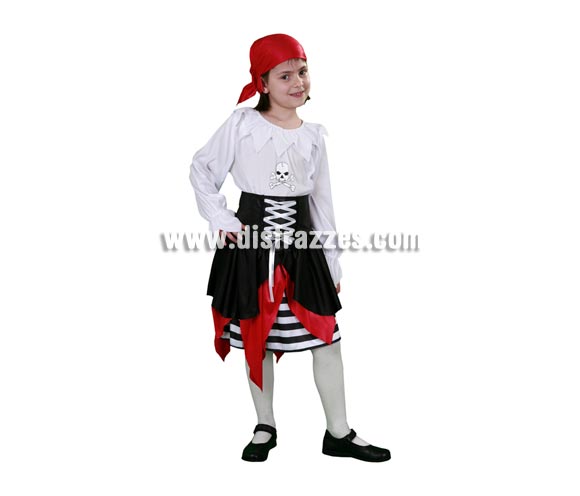 Disfraz barato de joven Pirata infantil para Carnavales. Talla de 10 a 12 años. Incluye camisa, falda y pañuelo. Éste disfraz de Carnaval es ideal para divertirse en las Fiestas de Carnavales tan divertidas y estrambóticas como siempre y que cada vez se celebran en más Pueblos, Villas  y Ciudades, tanto en la calle como en Pubs, Discotecas, Casas particulares, Restaurantes o Colegios y disfrazándote con un traje de Carnaval ayudarás a crear ese ambiente Carnavalesco, tan divertido, multicolor y variopinto que a todos nos fascina y nos divierte.
¡¡Compra tu disfraz para Carnaval en nuestra tienda de disfraces, será divertido!!
