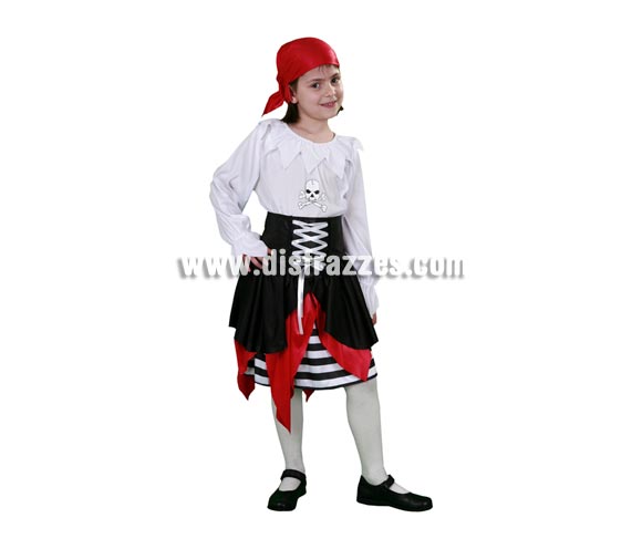 Disfraz barato de joven Pirata infantil para Carnavales. Talla de 13 a 15 años o también talla S de adulta. Incluye camisa, falda y pañuelo. Éste disfraz de Carnaval es ideal para divertirse en las Fiestas de Carnavales tan divertidas y estrambóticas como siempre y que cada vez se celebran en más Pueblos, Villas  y Ciudades, tanto en la calle como en Pubs, Discotecas, Casas particulares, Restaurantes o Colegios y disfrazándote con un traje de Carnaval ayudarás a crear ese ambiente Carnavalesco, tan divertido, multicolor y variopinto que a todos nos fascina y nos divierte.
¡¡Compra tu disfraz para Carnaval en nuestra tienda de disfraces, será divertido!!