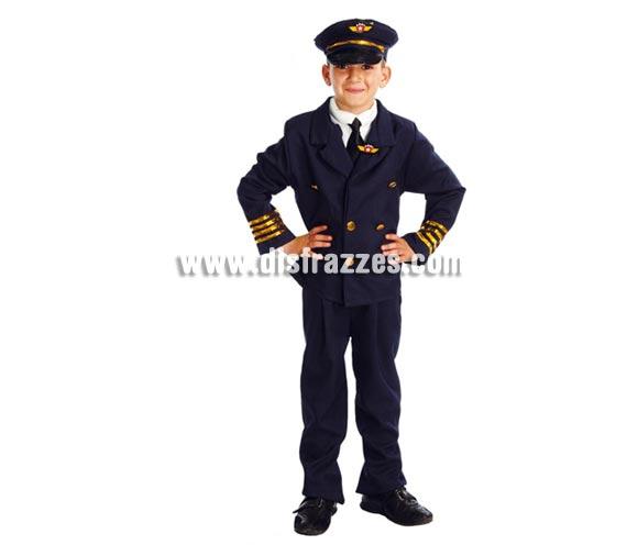 Disfraz de Piloto de Avión para niño. Talla de 4 a 6 años. Incluye gorra, americana y pantalón. Disfraz de Comandante de avión con el que los niños están muy graciosos.
