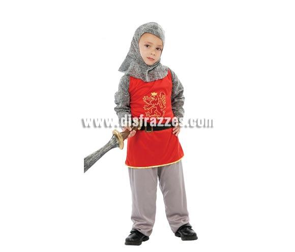 Disfraz barato de Caballero Feudal para niños. Talla de 7 a 9 años. Incluye verdugo, casaca, cinturón y pantalón. Espada NO incluida, podrás verla en la sección de Complementos. Disfraz de Guerrero Medieval infantil ideal para Ferias Medievales. 